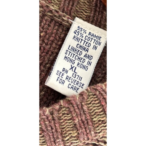 Vintage Express Mens Brown Button Henley Sweater Size XL Cotton Ramie Blend - Picture 9 of 9